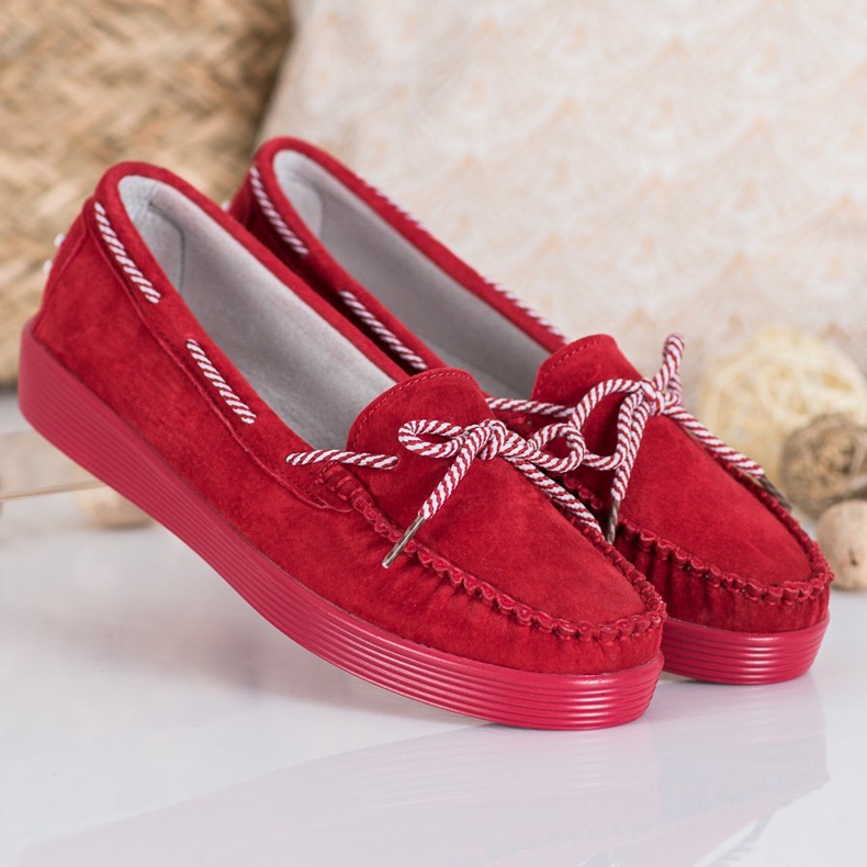 Filippo Mocassini classici in pelle rosso 1