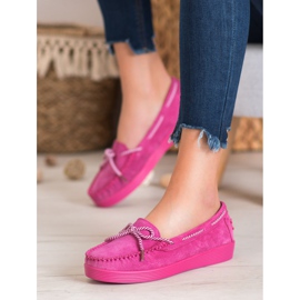 Filippo Mocassini classici in pelle rosa 1