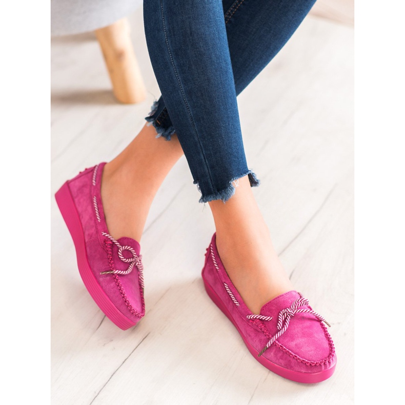 Filippo Mocassini classici in pelle rosa 2