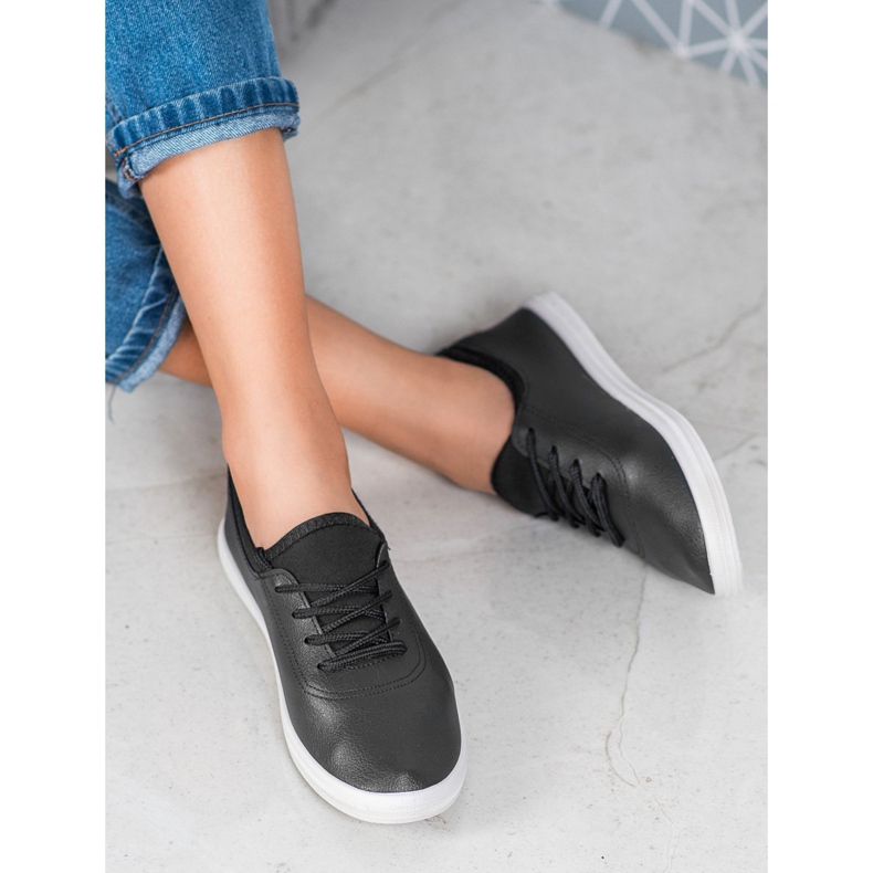 SHELOVET Sneakers Leggere Con Ecopelle nero 1