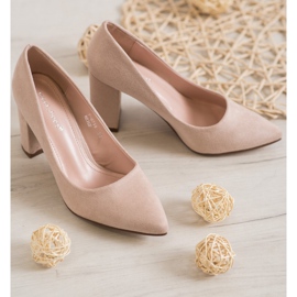 Ideal Shoes Décolleté beige su tacchi alti 1
