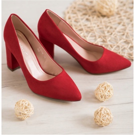 Ideal Shoes Décolleté rosse su tacchi alti rosso 2