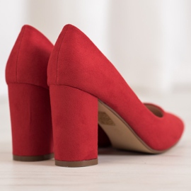 Ideal Shoes Décolleté rosse su tacchi alti rosso 1