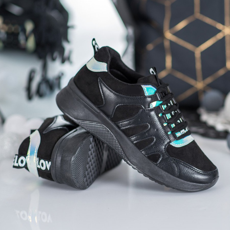 SHELOVET Adoro le scarpe da ginnastica nere nero 2