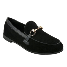 Mocassini neri da ballerine JN57 nero 1