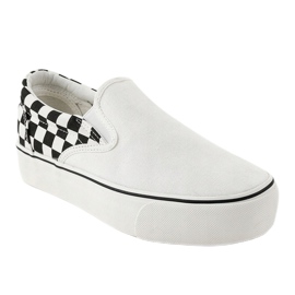Sneakers slip-on bianche R-440 bianca nero 1