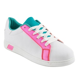 Sneakers bianche W-3116 bianca rosa 1