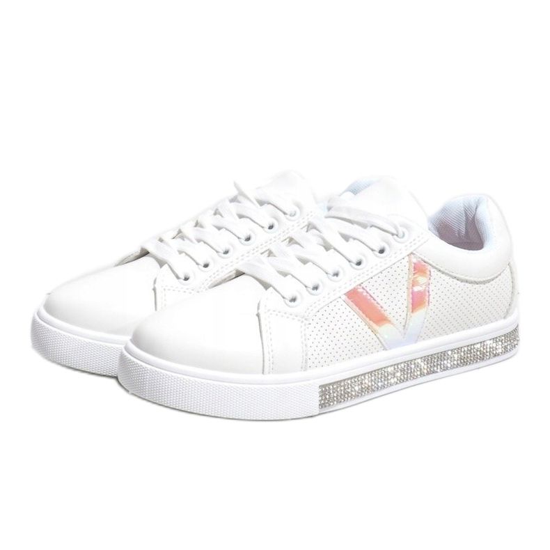 Sneakers bianche decorate con diamanti X703 bianca 1