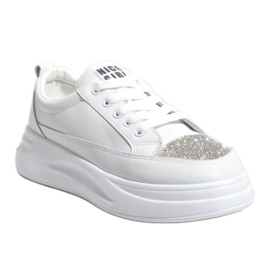Sneakers sneakers bianche decorate con G140-2 bianca 1