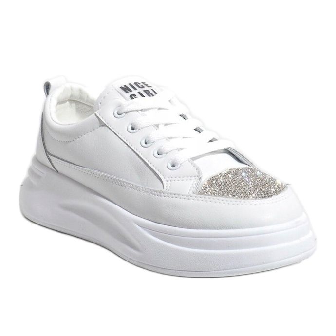 Sneakers sneakers bianche decorate con G140-2 bianco 1