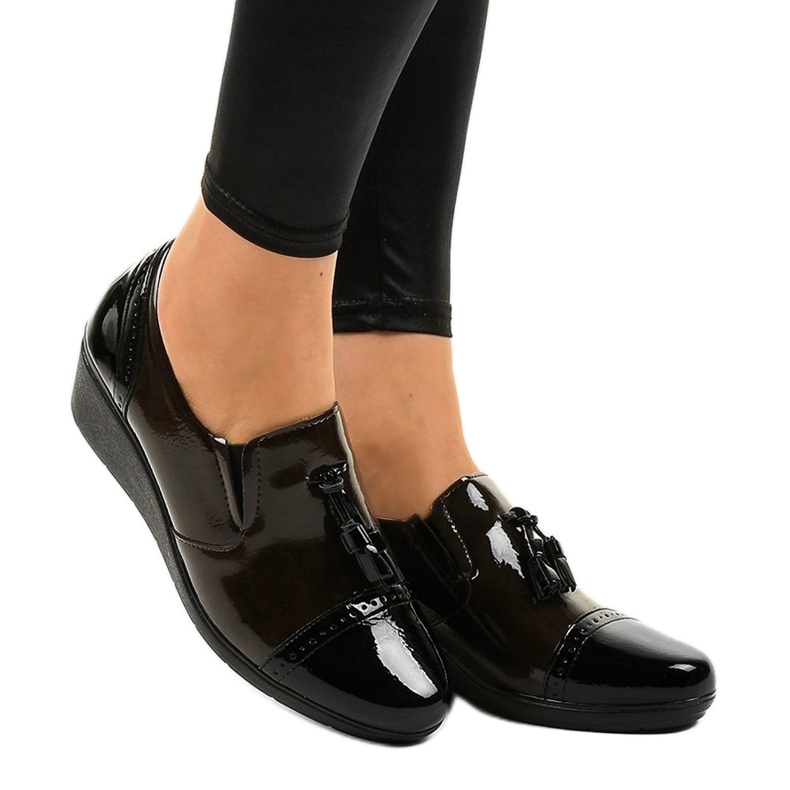 Scarpe con zeppa nere 7-9022 nero 1