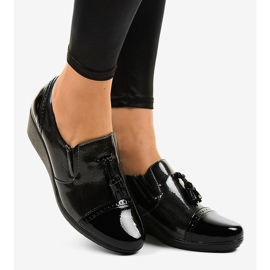 Scarpe con zeppa nere 7-9022 nero grigio 2
