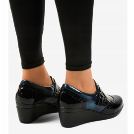 Scarpe nere con zeppa 7-9021 nero blu navy 2