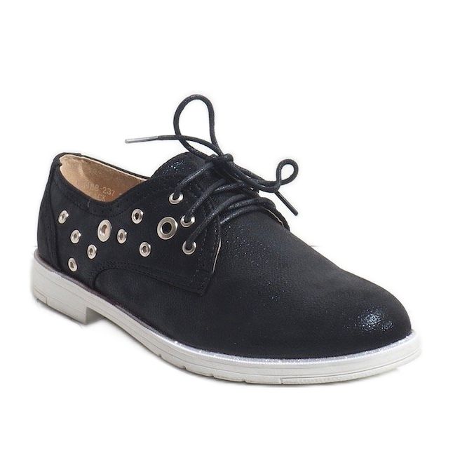 Scarpe nere traforate con borchie MB188-237 nero 1