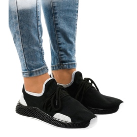 Scarpe sportive da donna nere B-6851 nero 1