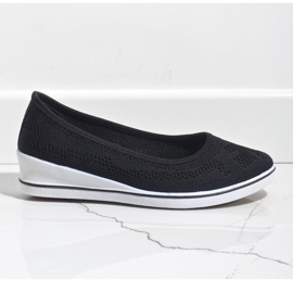 Sneakers nere sulla zeppa 1145-Y nero 1