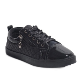 Sneakers da donna alla moda nere R19-11 nero 1