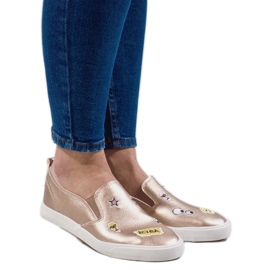 Sneakers dorate con stampe G82-5 d'oro 1