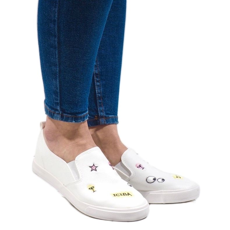 Sneakers bianche con stampe G82-2 bianca 1