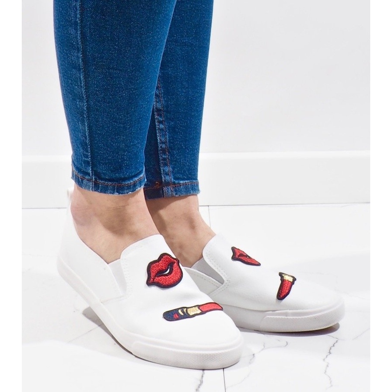 Sneakers bianche con stampe G1202A-2 bianca 1