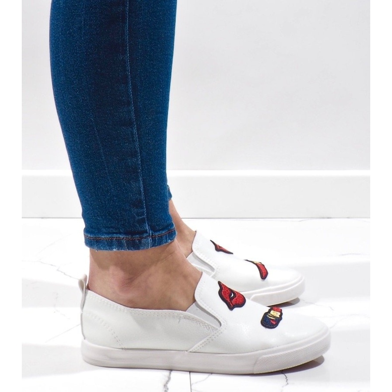 Sneakers bianche con stampe G1202A-2 bianco 2