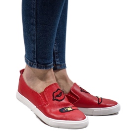 Sneakers rosse con stampe G1202A-4 rosso 1