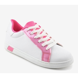Sneakers bianche W-3116 bianco rosa 1