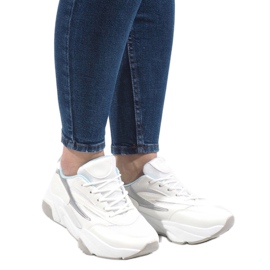 Sneakers sportive bianche SX001-6 bianco blu 1