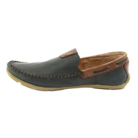 Mocassini da uomo in pelle Riko 781 marrone blu navy 3