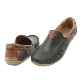 Mocassini da uomo in pelle Riko 781 marrone blu navy 5