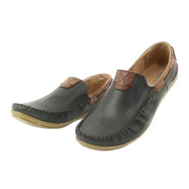 Mocassini da uomo in pelle Riko 781 marrone blu navy 4