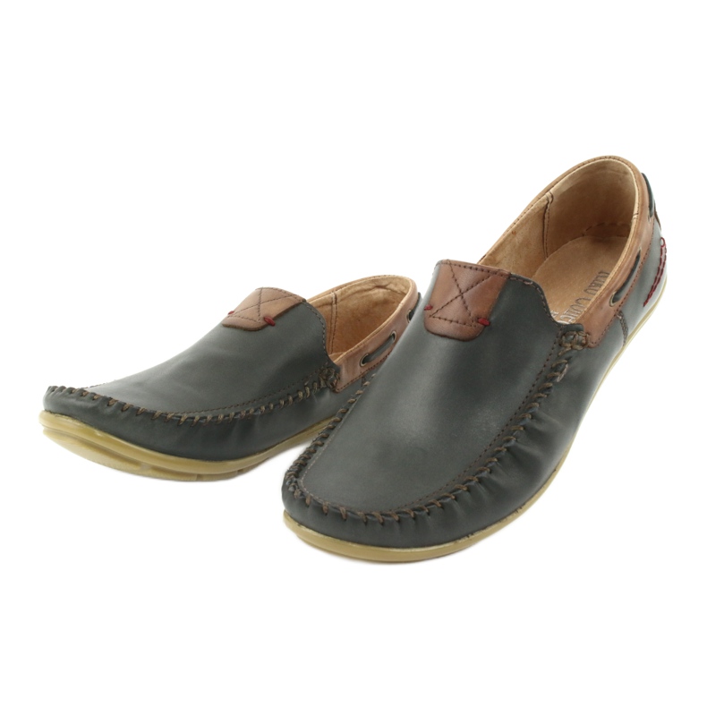 Mocassini da uomo in pelle Riko 781 marrone blu navy 4