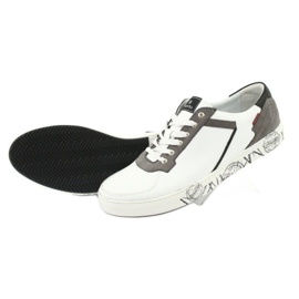 Scarpe sportive in pelle Badura 3361 bianche bianca nero grigio 1