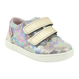 Scarpe in pelle olografica per ragazze per velcro 1327 viola mazurek 1