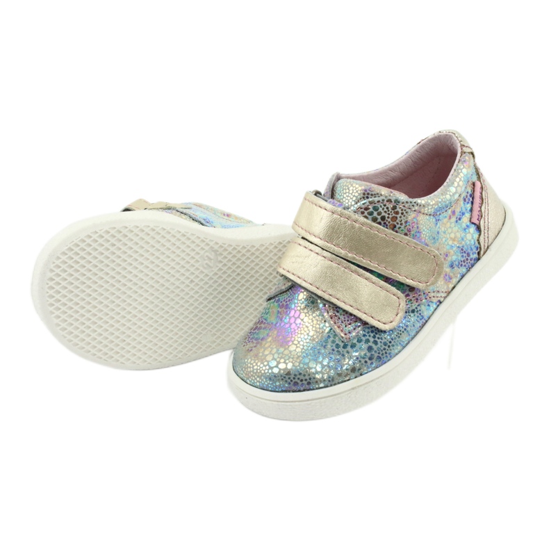 Scarpe in pelle olografica per ragazze per velcro 1327 viola mazurek 5
