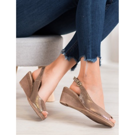 Sergio Leone Sandali dorati aperti in punta d'oro 2