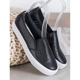 J. Star Sneakers traforate sulla piattaforma nero 1
