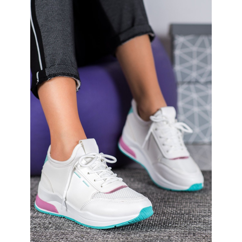 SHELOVET Scarpe Allacciate In Ecopelle bianco 1