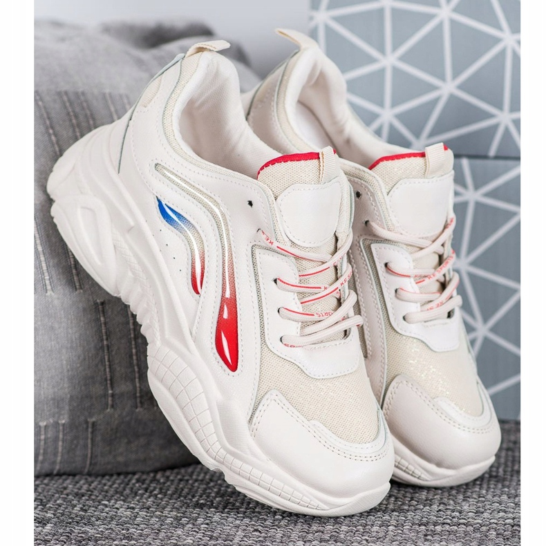 SHELOVET Sneakers alla moda sulla piattaforma bianco 2