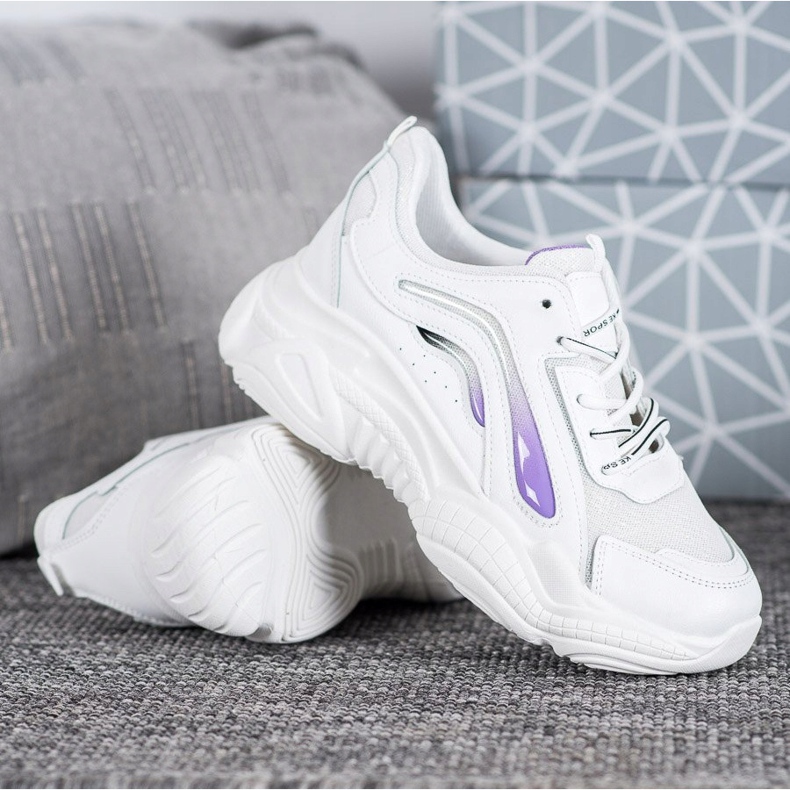 SHELOVET Sneakers alla moda sulla piattaforma bianco 1