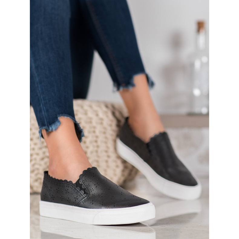 J. Star Sneakers slip-on in ecopelle nero 2