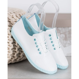 SHELOVET Sneakers leggere traforate bianco 1