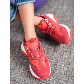 SHELOVET Sneakers con plateau con stampa serpente rosso 1