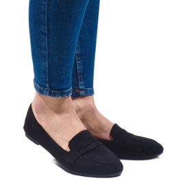 Mocassino ballerina in ecopelle scamosciata nera B2030 nero 2