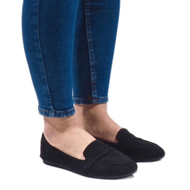 Mocassino ballerina in ecopelle scamosciata nera B2030 nero 1
