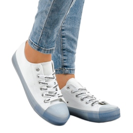 Sneakers bianche con suola blu LTD205-1 bianco 1