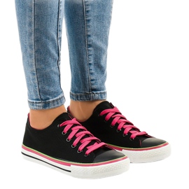 Sneakers basse classiche nere W03 nero verde 1