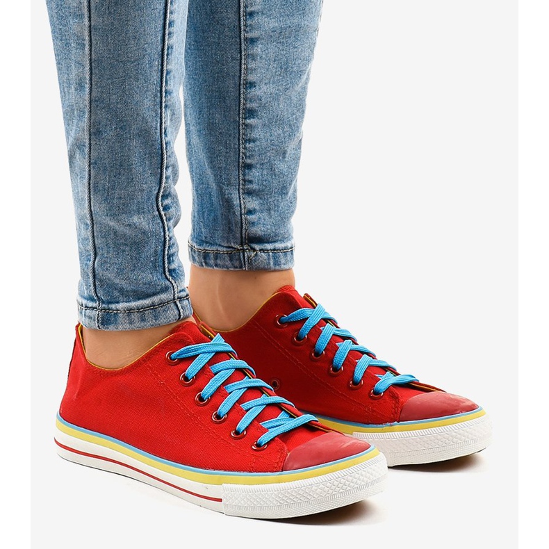 Sneakers basse classiche rosse W03 rosso 1