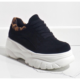 Sneakers sportive in ecopelle scamosciata nere 7816-Y nero 1