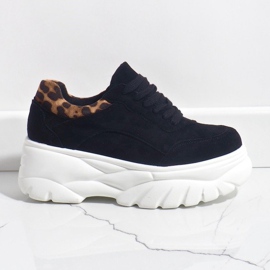 Sneakers sportive in ecopelle scamosciata nere 7816-Y nero 2